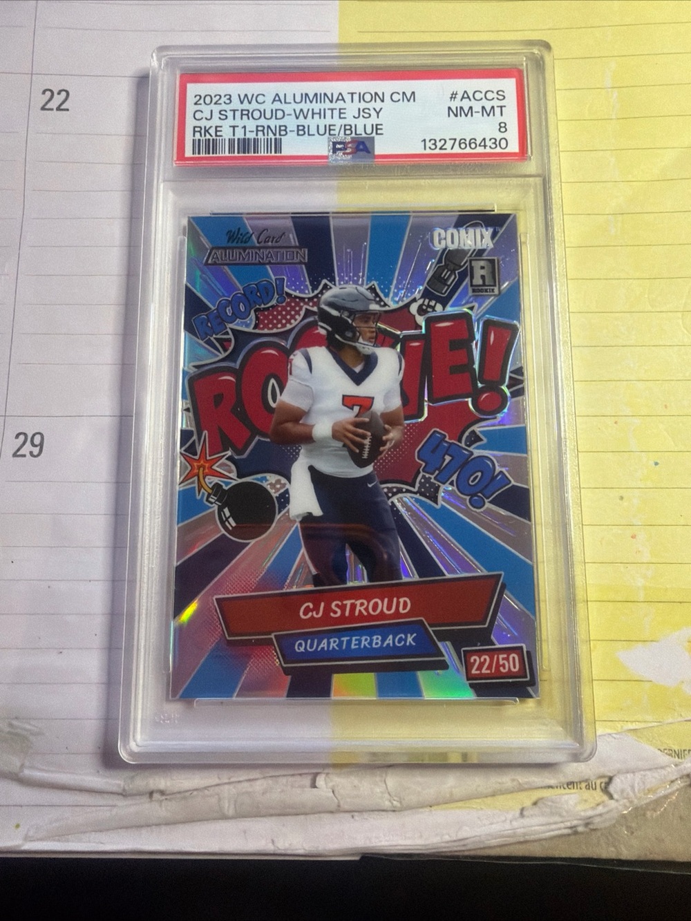 2023 WC Alumination Comix CJ Stroud #ACCS RC BLUE / 50 Rookie Card PSA 8NFL HOT
